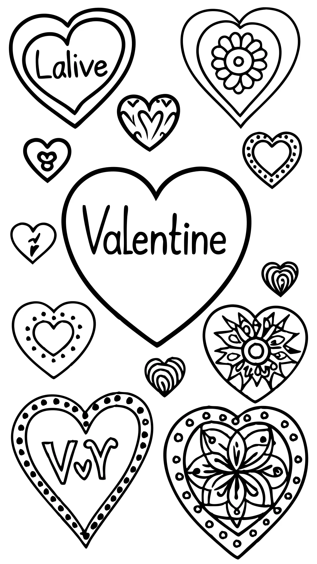 coloriage de la Saint-Valentin coeurs